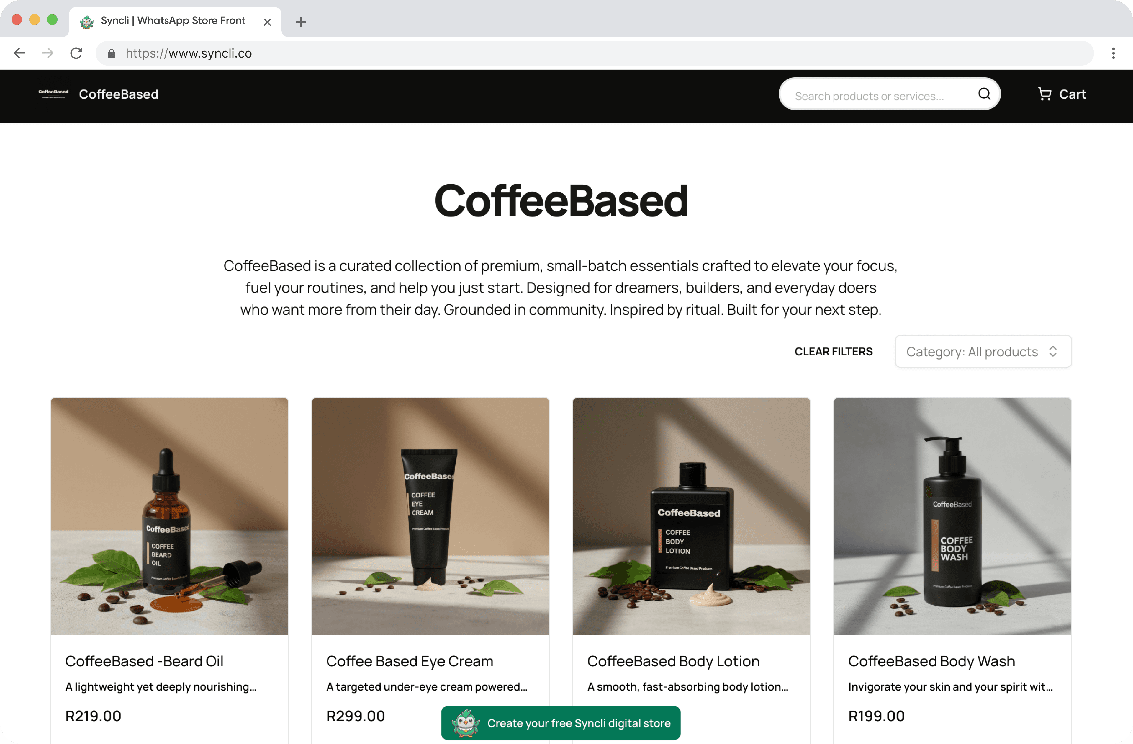 CoffeeBased Storefront